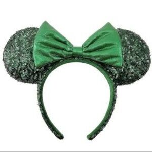 Sequined Emerald Green Minnie Mouse Ears